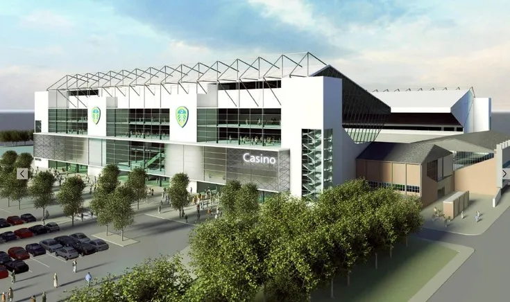Bản thiết kế sân Elland Road với kế hoạch phát triển và mở rộng tương lai.