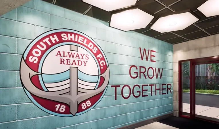 Lối vào sân Mariners Park của câu lạc bộ South Shields FC, biểu tượng của bóng đá địa phương