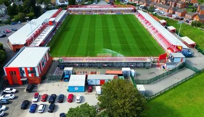 Sân Crown Ground nhìn từ trên cao, sân nhà của CLB Accrington Stanley