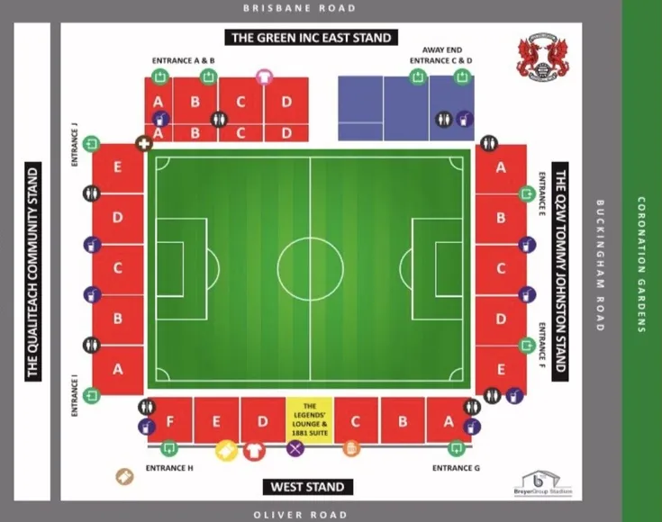 Sơ đồ sân Brisbane Road